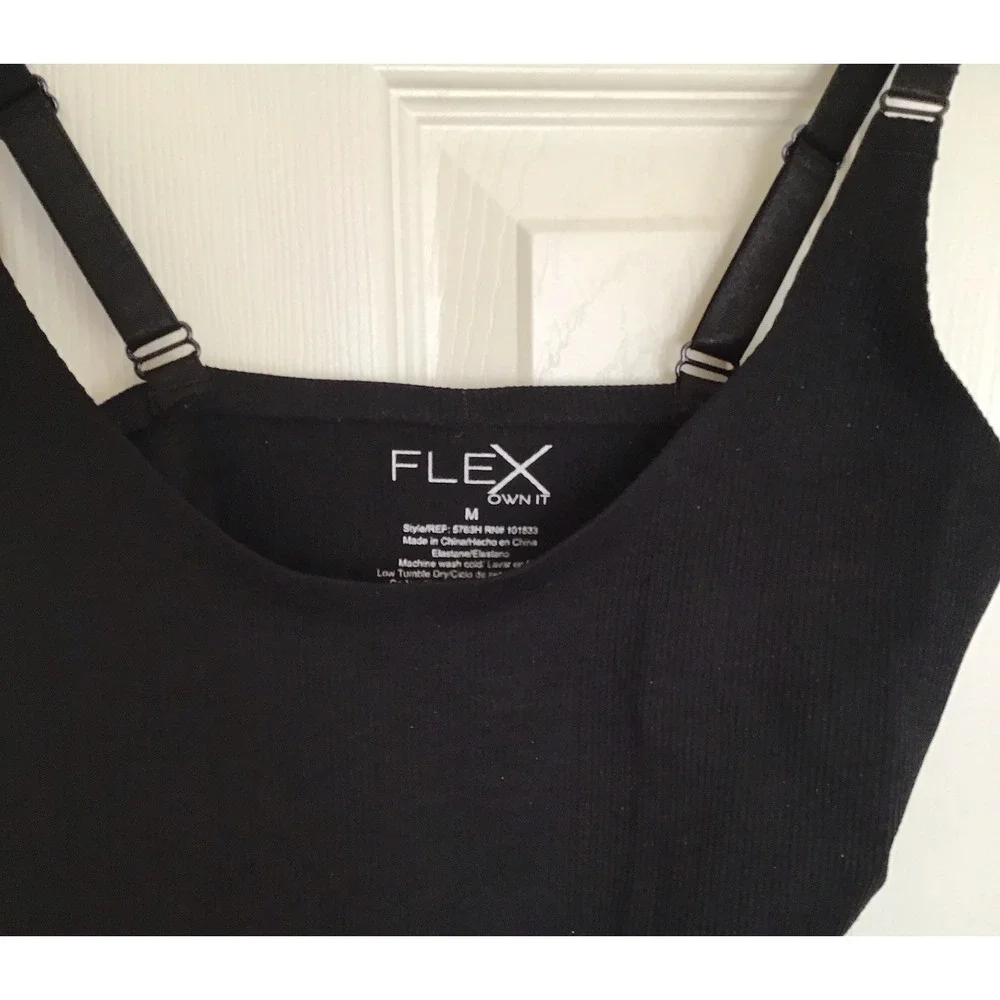 Flex Own It Shapewear Womens Size M Black Adjustable Straps Top